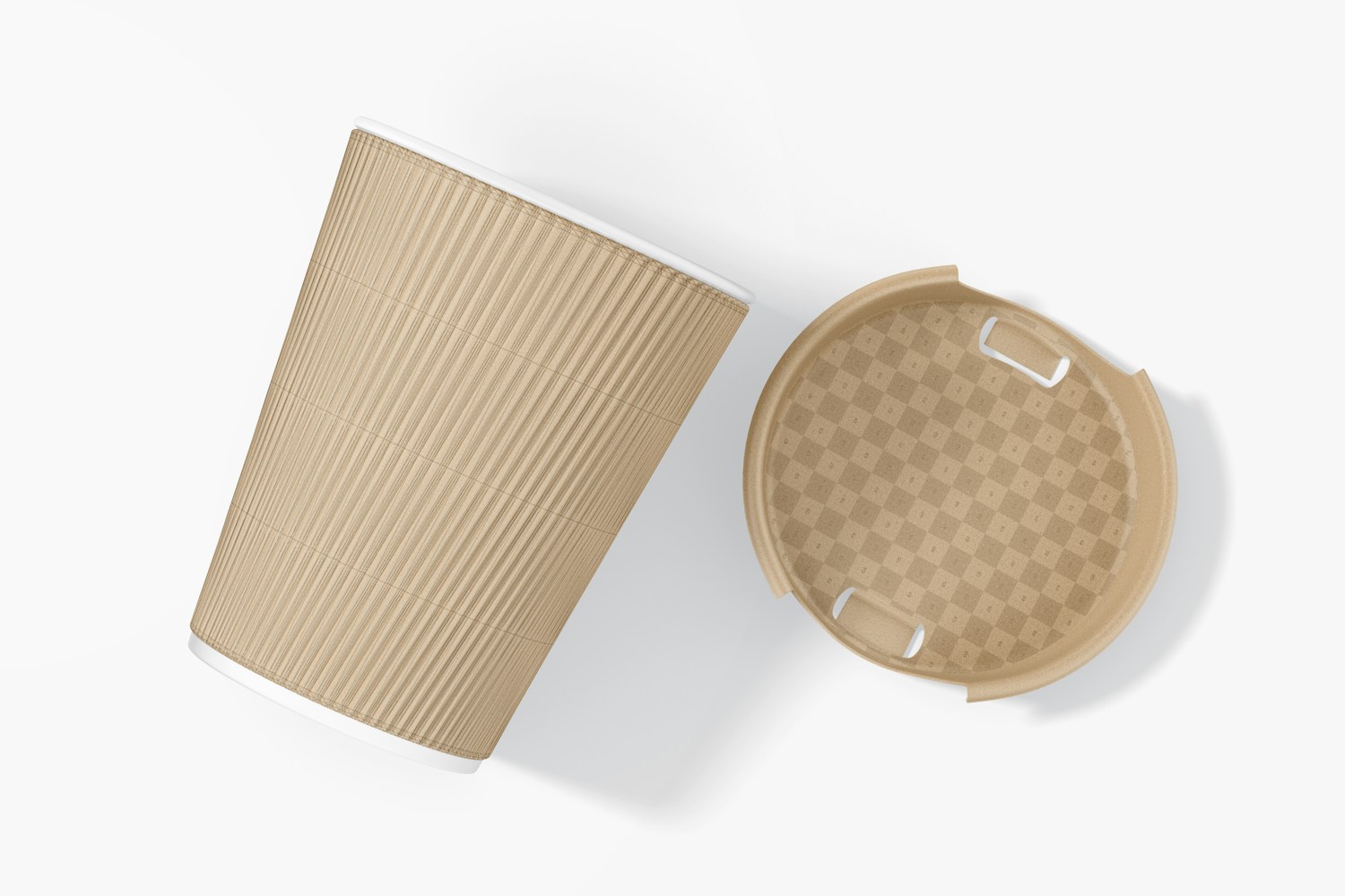 Eco Coffee Cup with Lid Mockup, Top View