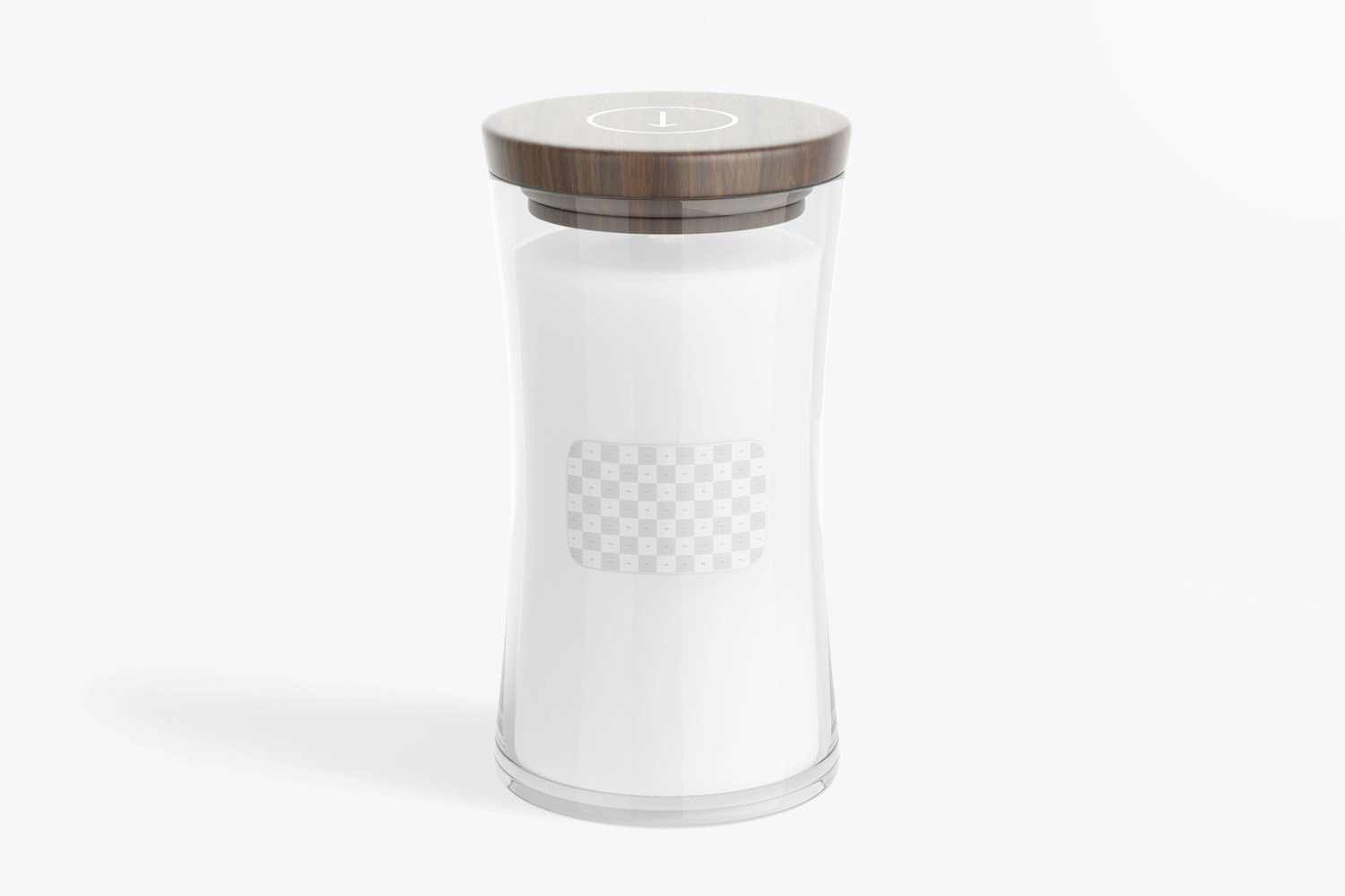 Glass Candle Jar with Lid Mockup, Front View