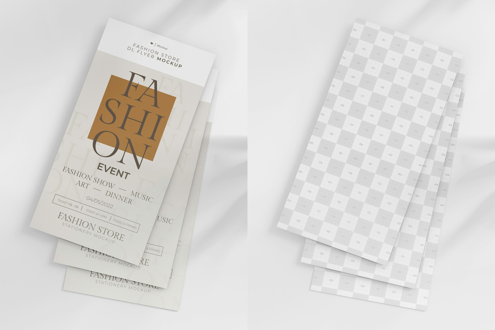 Fashion Store DL Flyer Mockup, Stacked