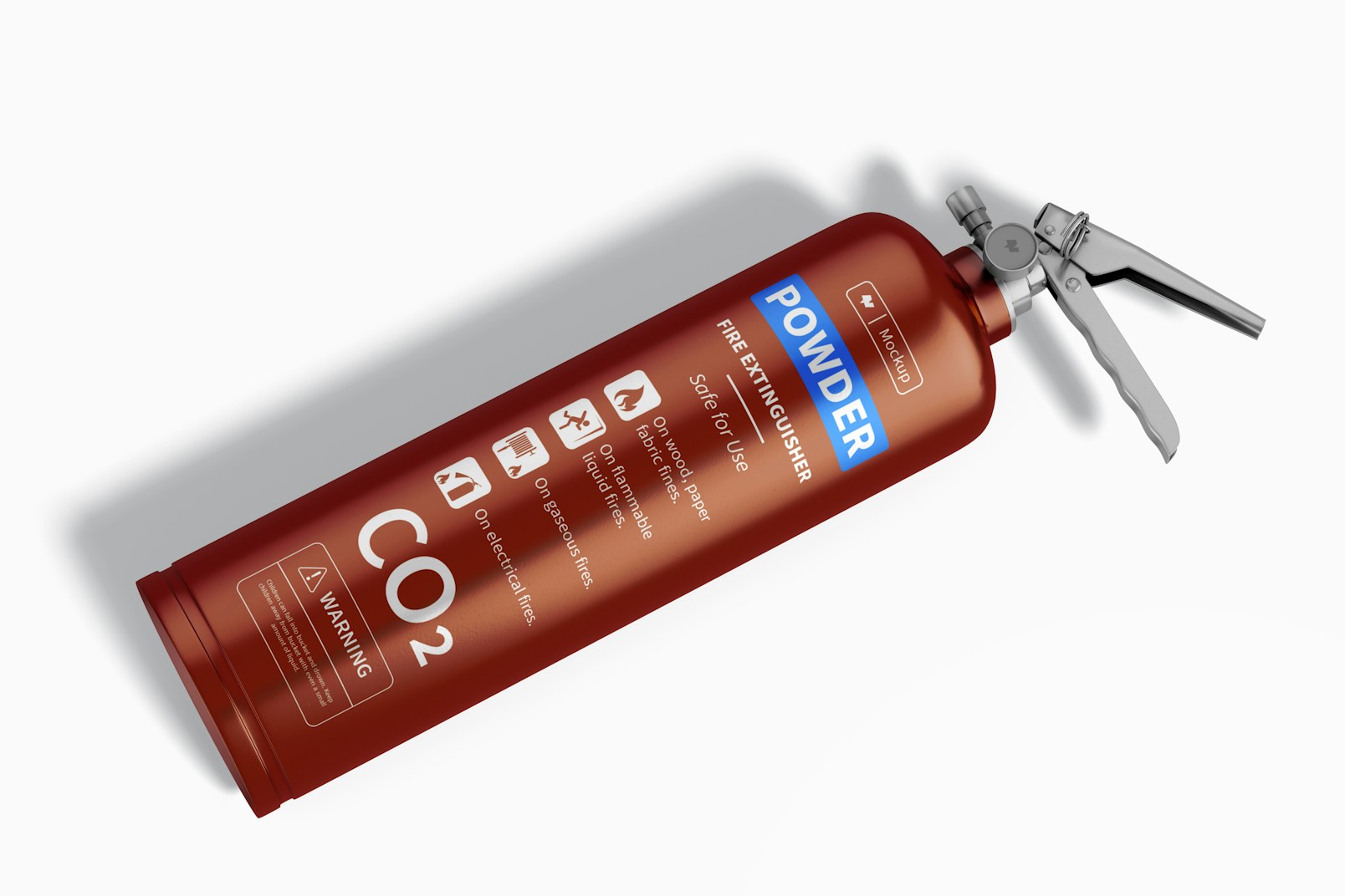 Fire Extinguisher Mockup, Top View