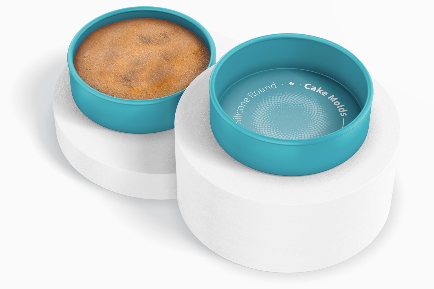 Silicone Round Cake Mold Mockup, on Podium Silicone Round Cake Mold Mockup, on Podium