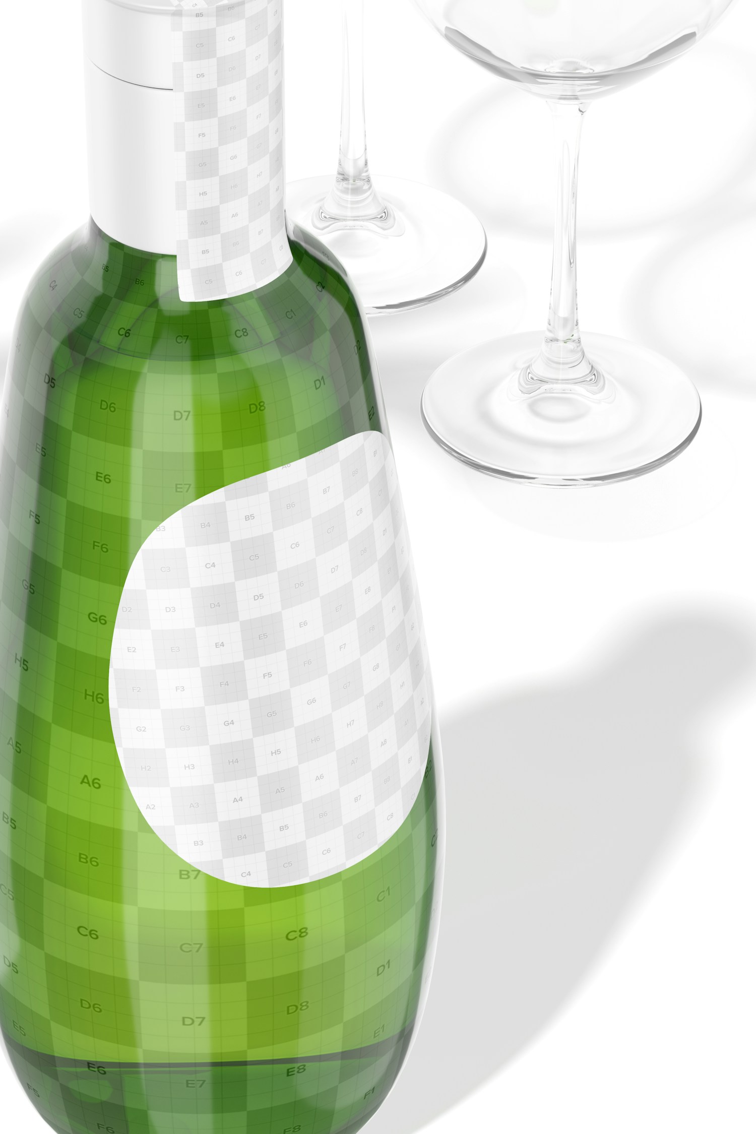 Liquor Glass Bottle Mockup, Close Up