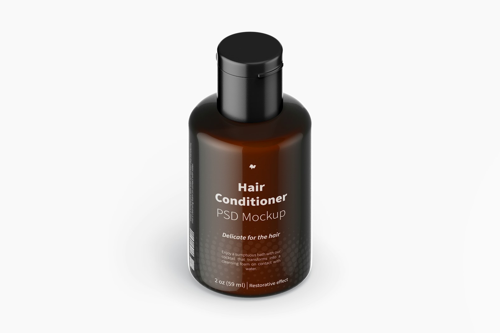 2 Oz Hair Conditioner Mockup, Isometric View
