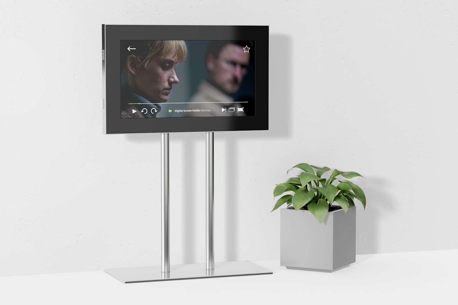 Digital Screen Holder with Pot Mockup
