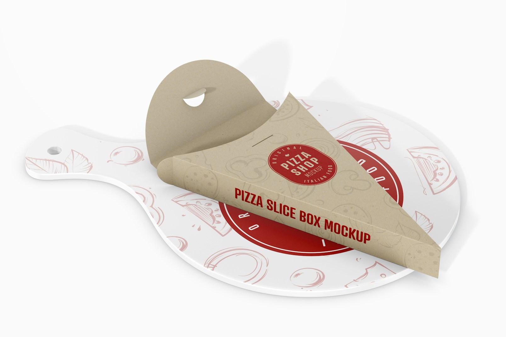 Pizza Slice Box Mockup, Perspective