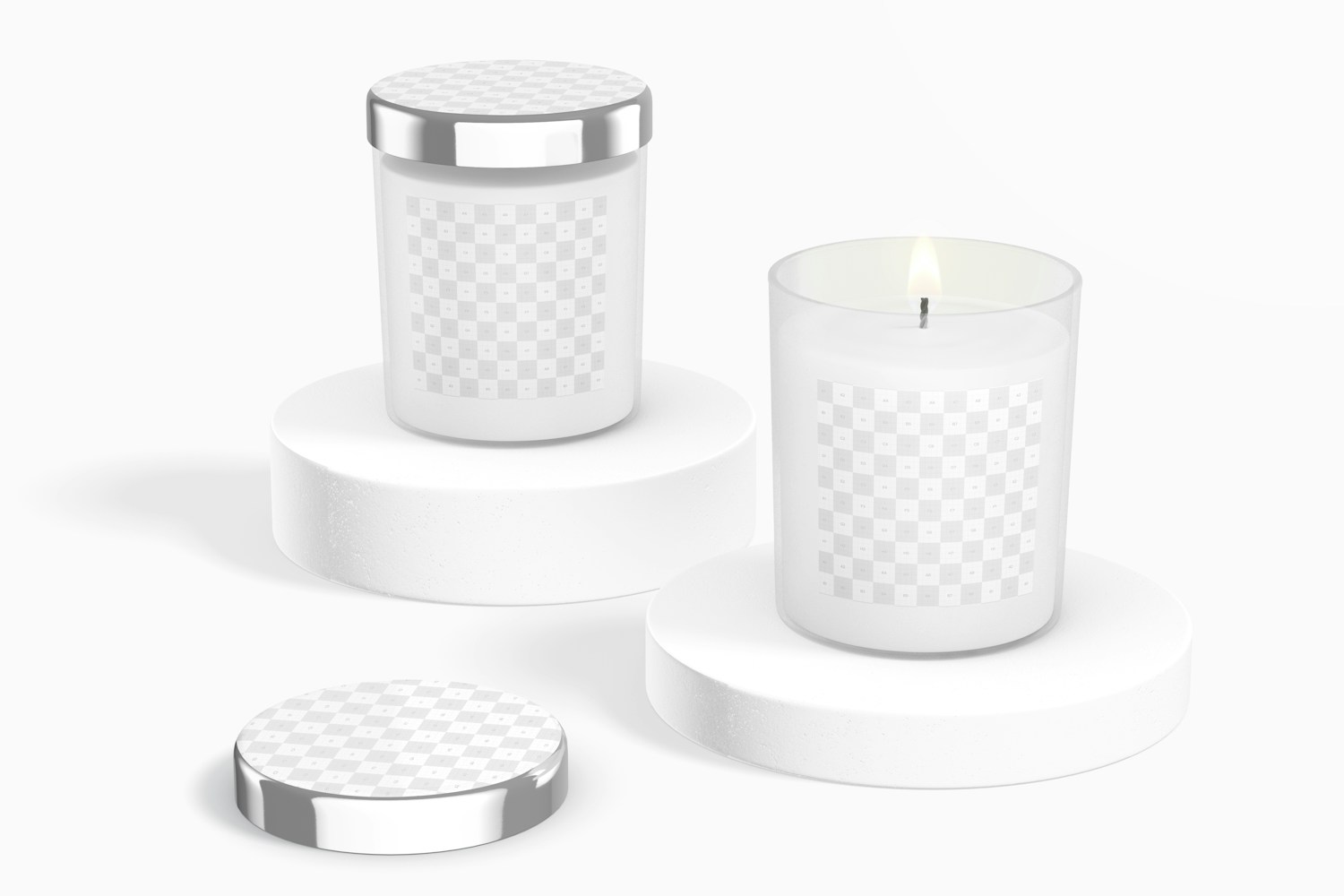 Frosted Glass Candle Jars Mockup Frosted Glass Candle Jars Mockup