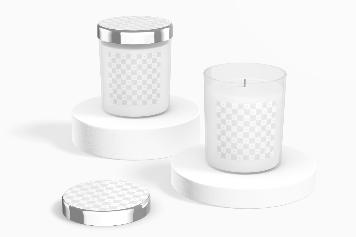 Frosted Glass Candle Jars Mockup Frosted Glass Candle Jars Mockup