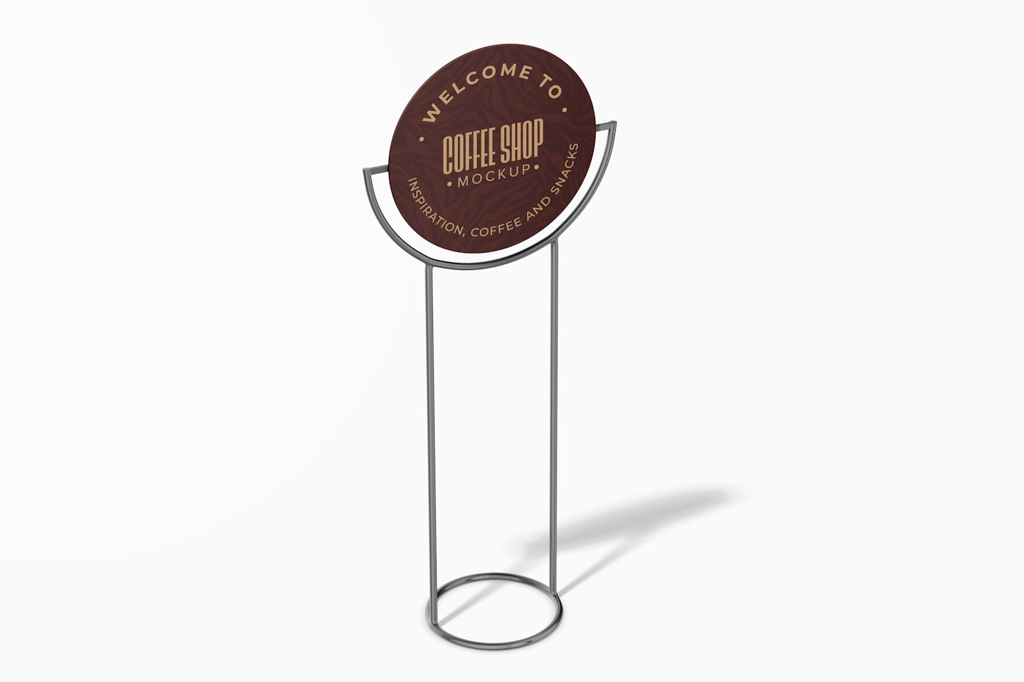 Outdoor Coffee Shop Sign Mockup, Perspective
