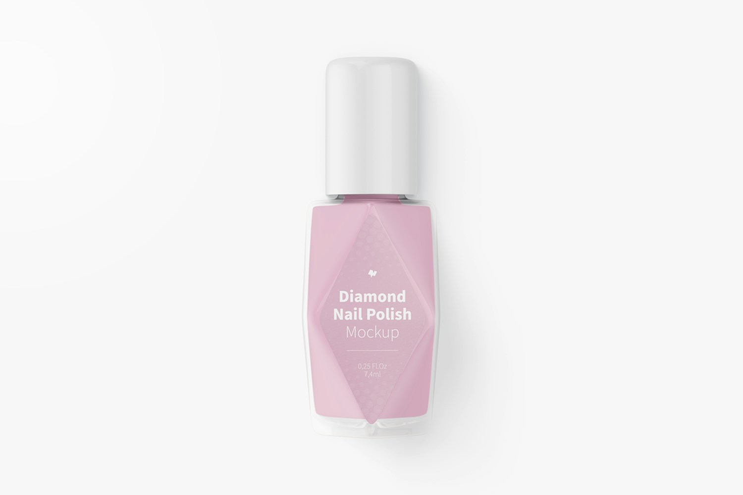 Diamond Shape Nail Polish Mockup, Top View Diamond Shape Nail Polish Mockup, Top View