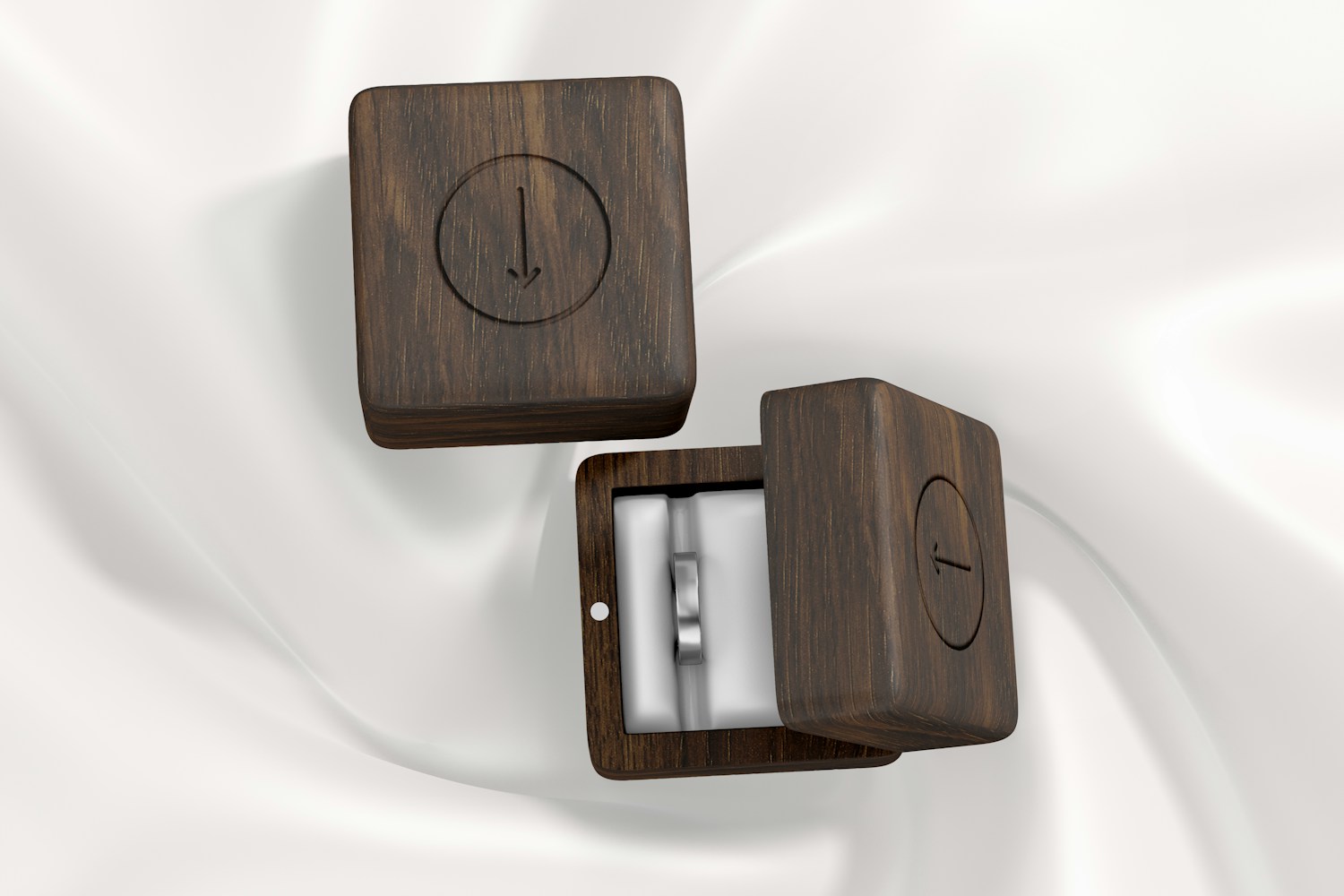 Square Ring Boxes Mockup, Top View 02