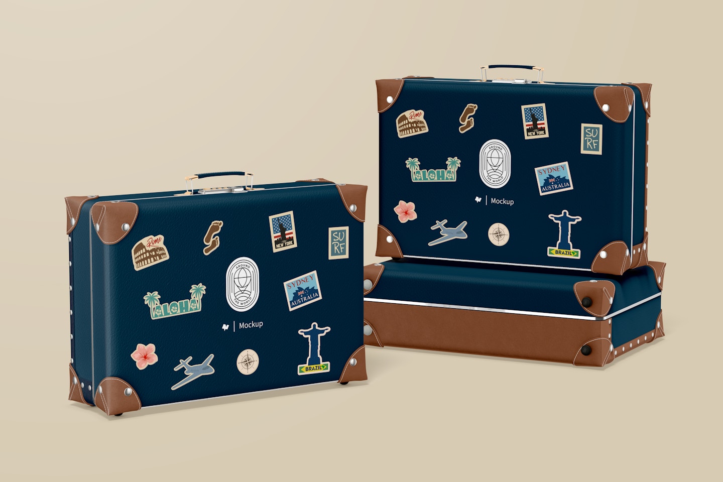 Vintage Suitcases Mockup