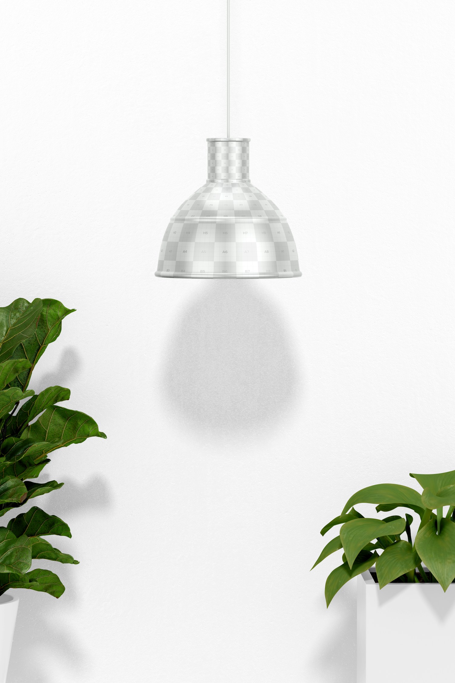 Oval Pendant Lamp Mockup, Front View 02