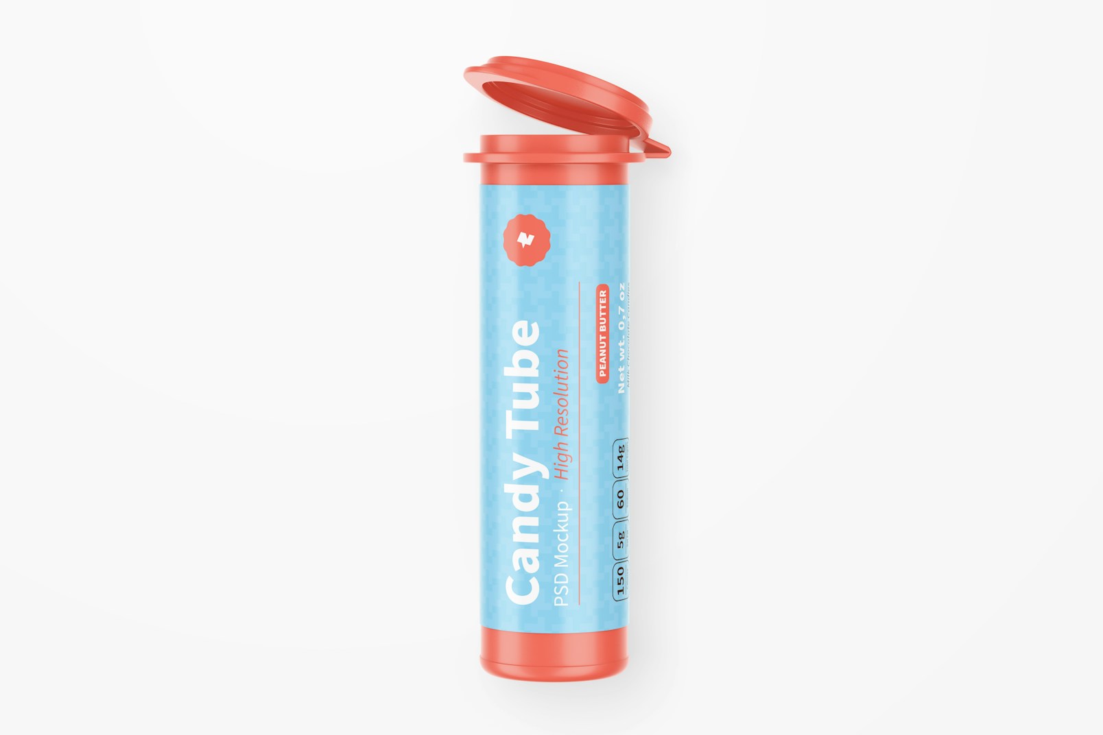 Candy Tube with Flip Cap Mockup, Top View