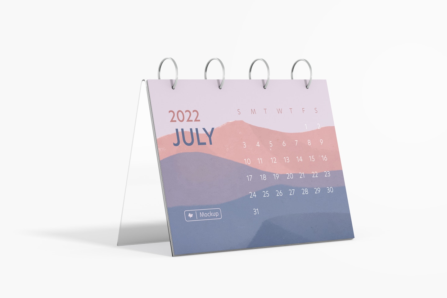 Acrylic Calendar Mockup, Left View