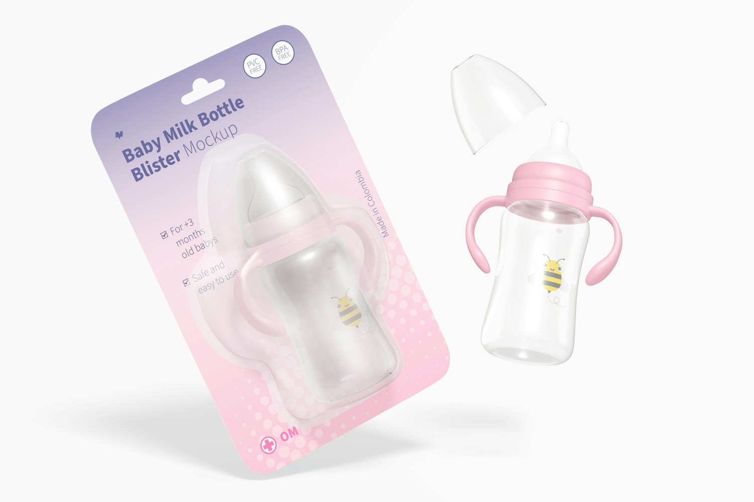 Maqueta de Blíster de Biberones para Bebé de 300ml, Cayendo Maqueta de Blíster de Biberones para Bebé de 300ml, Cayendo