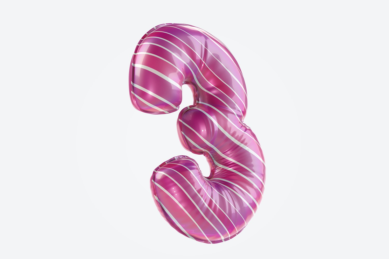 Number 3 Foil Balloon Mockup Number 3 Foil Balloon Mockup