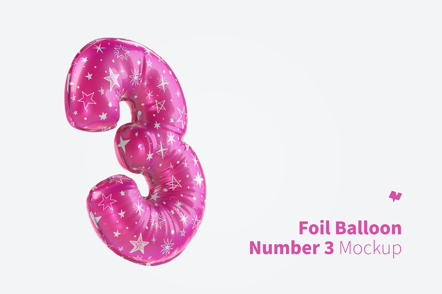 Number 3 Foil Balloon Mockup Number 3 Foil Balloon Mockup