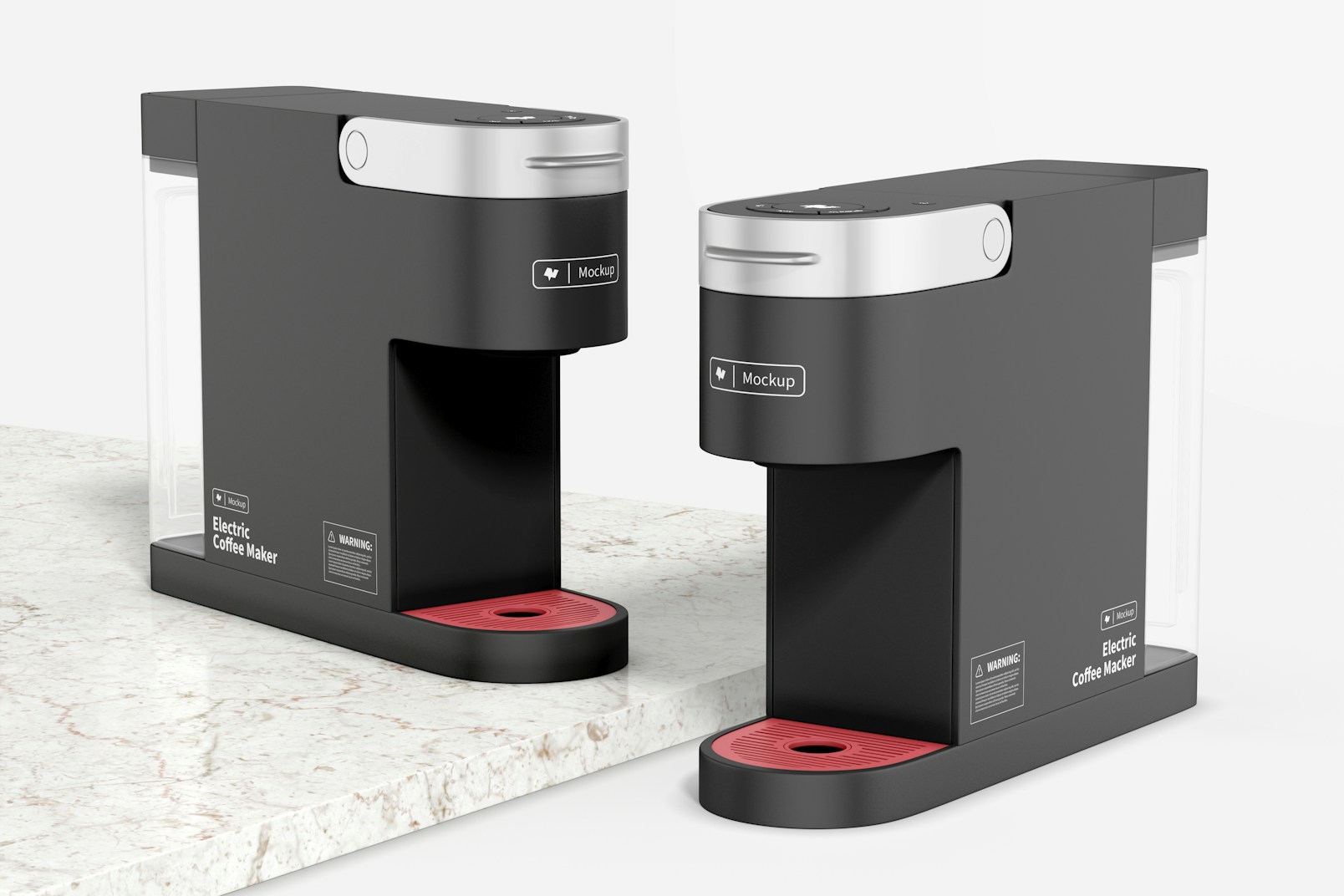 Electric Coffee Makers Mockup, Perspective