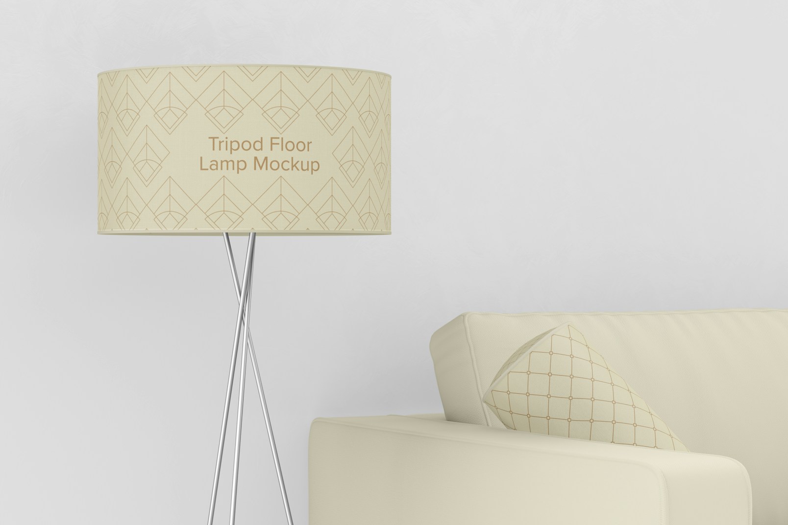 Tripod Floor Lamp Mockup, Left View