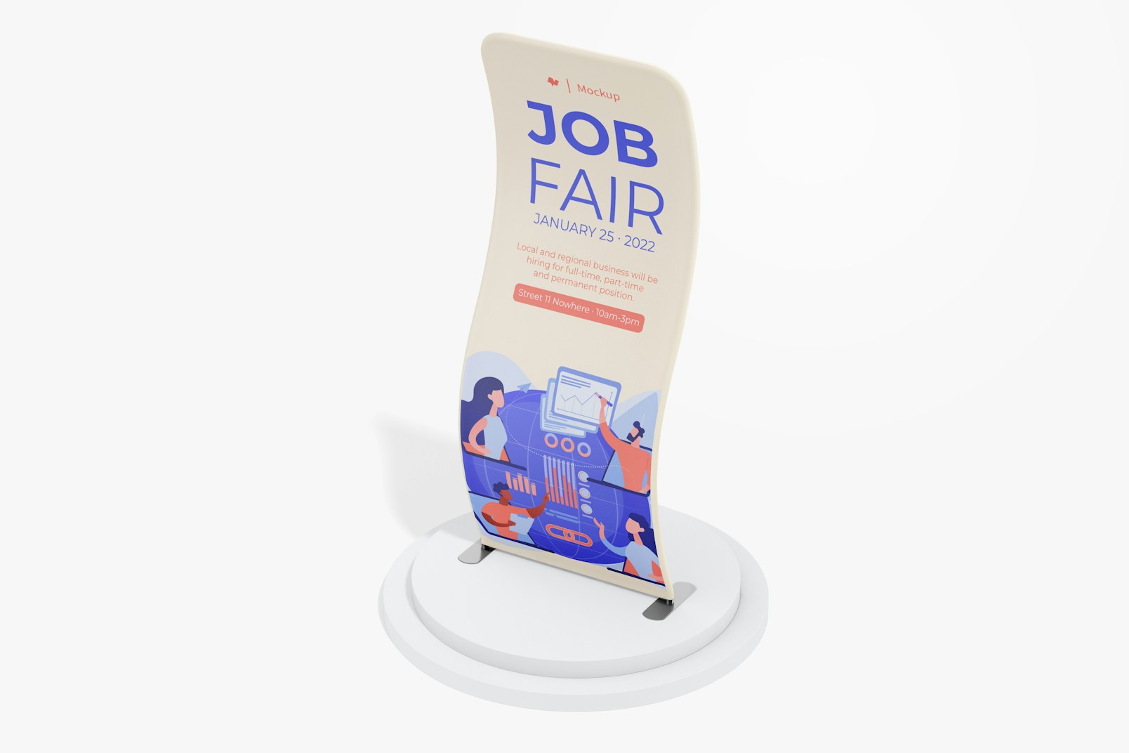 Fabric Banner Stand Mockup, Top View