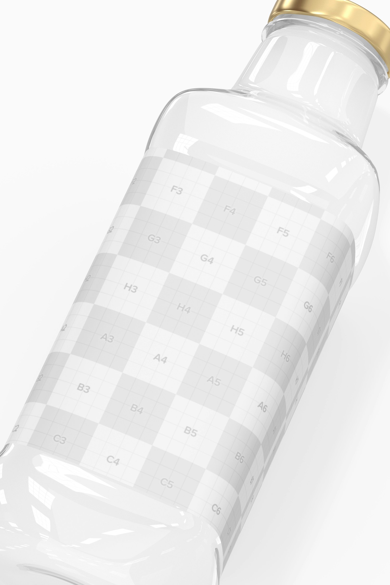 16 oz Glass Juice Bottle Mockup, Close Up