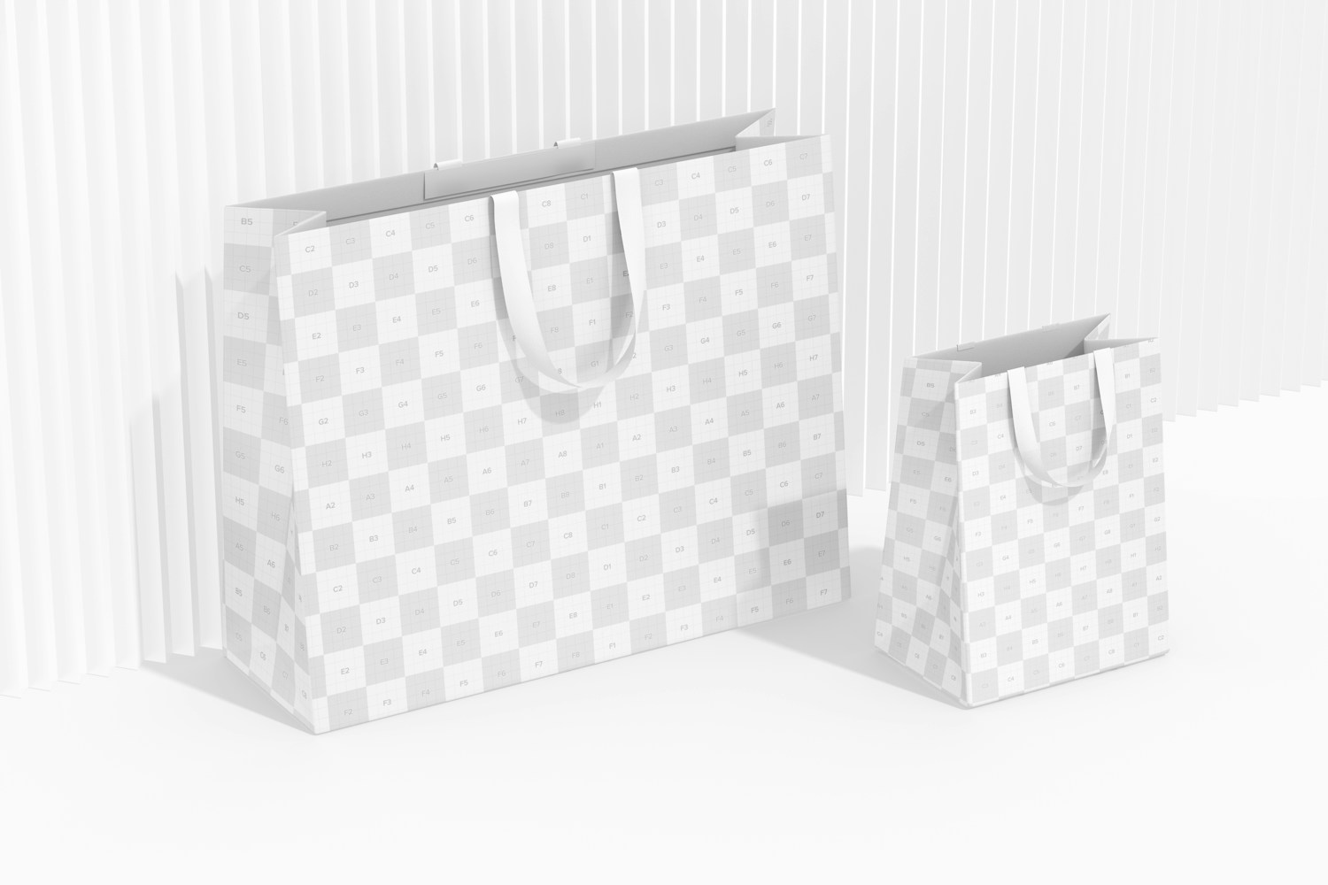 Fashion Store Bags Mockup, Perspective