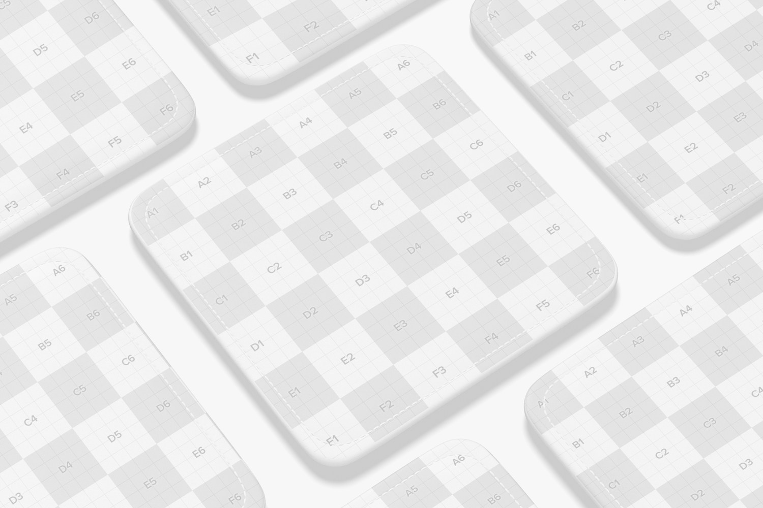 Squared Leather Coasters Set Mockup Squared Leather Coasters Set Mockup