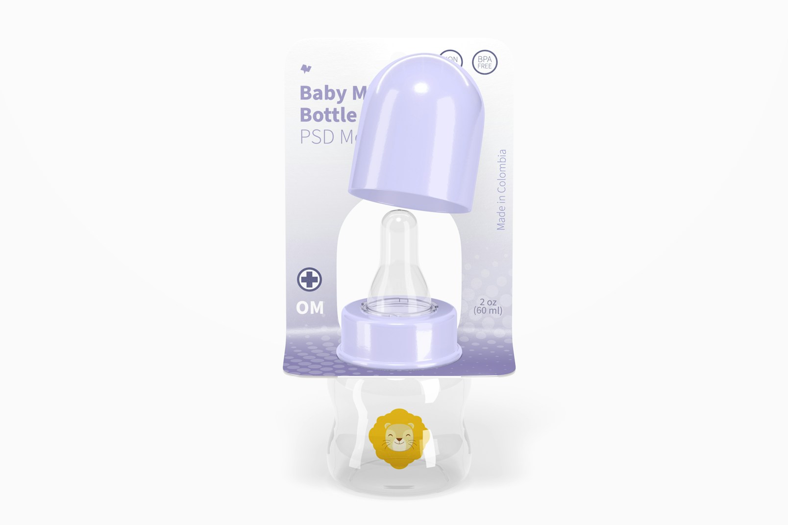 60 ml Baby Milk Bottle Blister Mockup