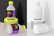 Mini Water Bottle Mockup, Standing and Dropped