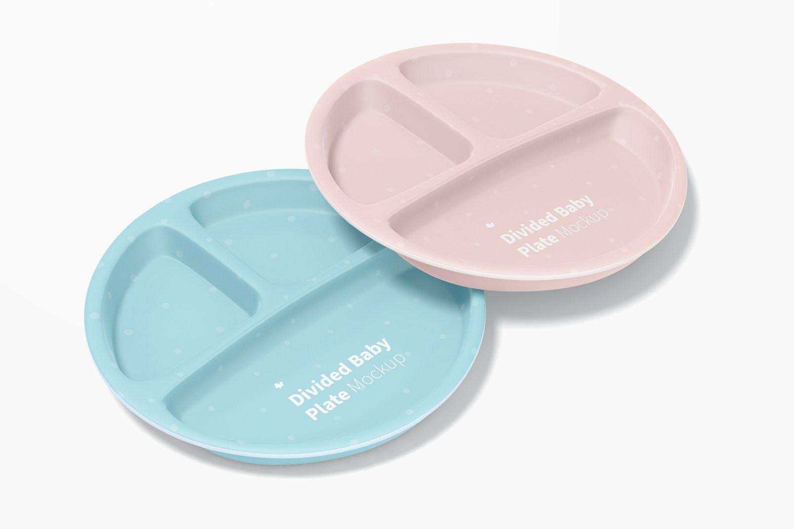 Silicone Divided Baby Plate Mockup, Perspective