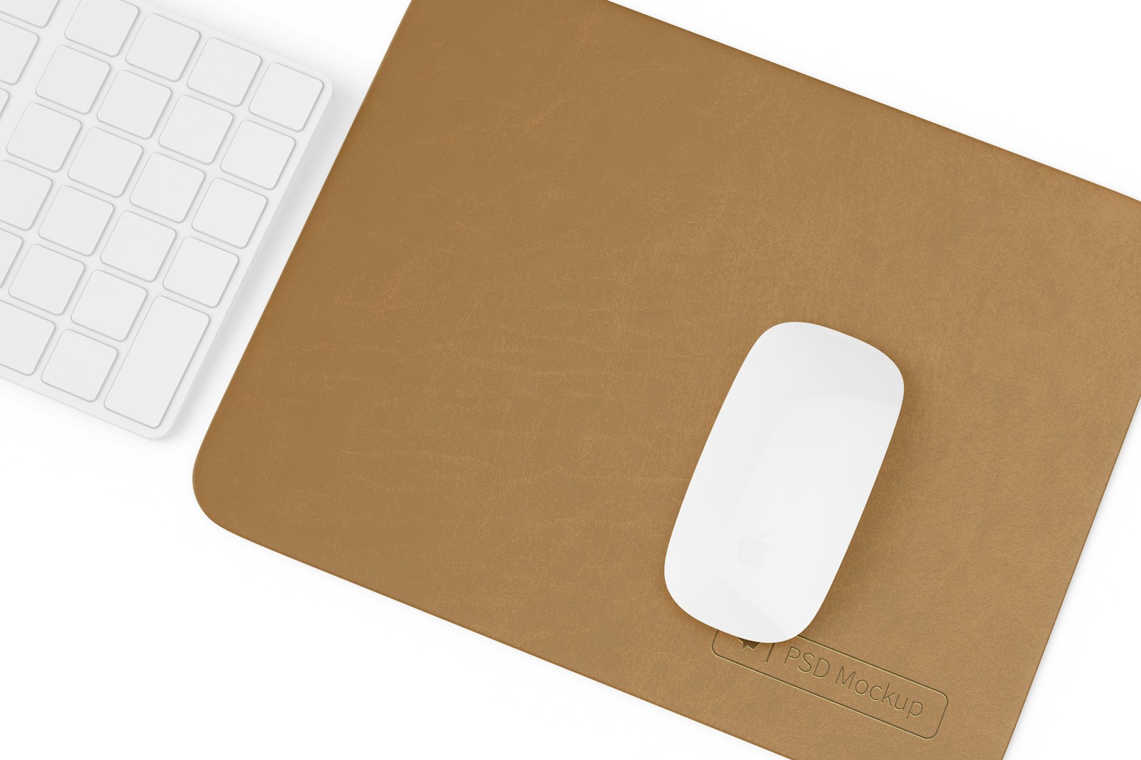 Rectangular Leather Mouse Pad Mockup, Right View