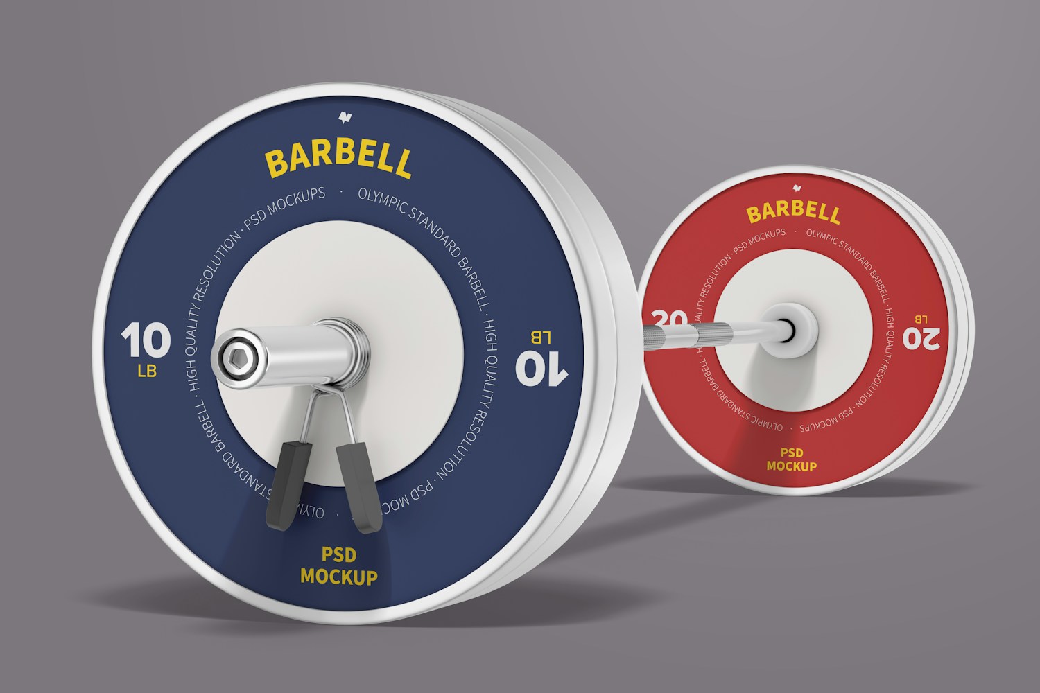 Barbell Mockup, Perspective View