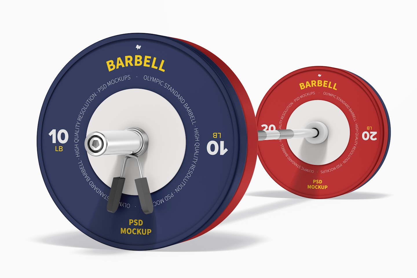 Barbell Mockup, Perspective View
