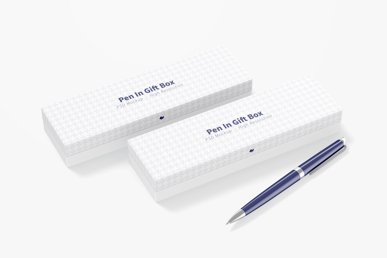 Pen In Gift Boxes Mockup, Perspective