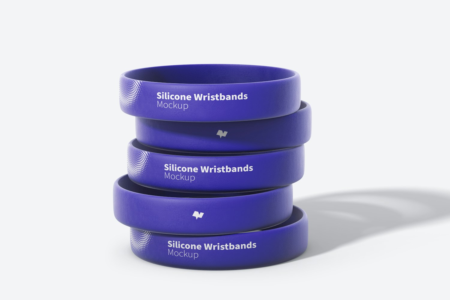 Silicone Wristbands Set Mockup, Front View, Stacked