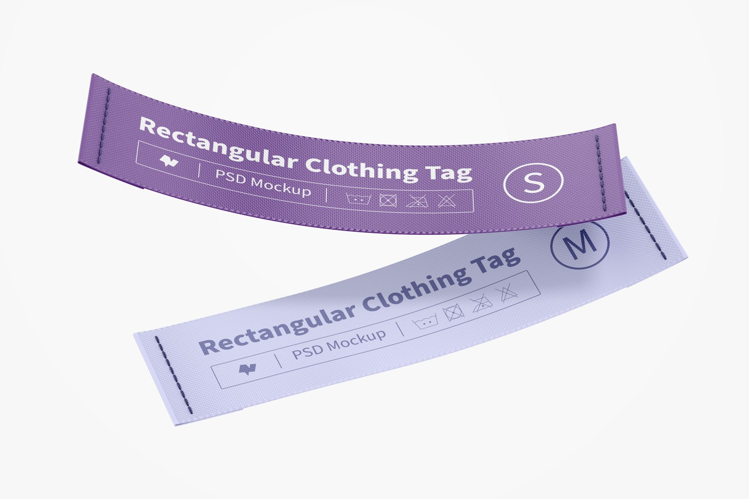 Rectangular Clothing Tags Mockup, Floating