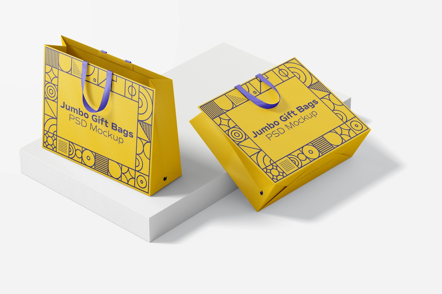 Jumbo Gift Bags with Ribbon Handle Mockup Jumbo Gift Bags with Ribbon Handle Mockup