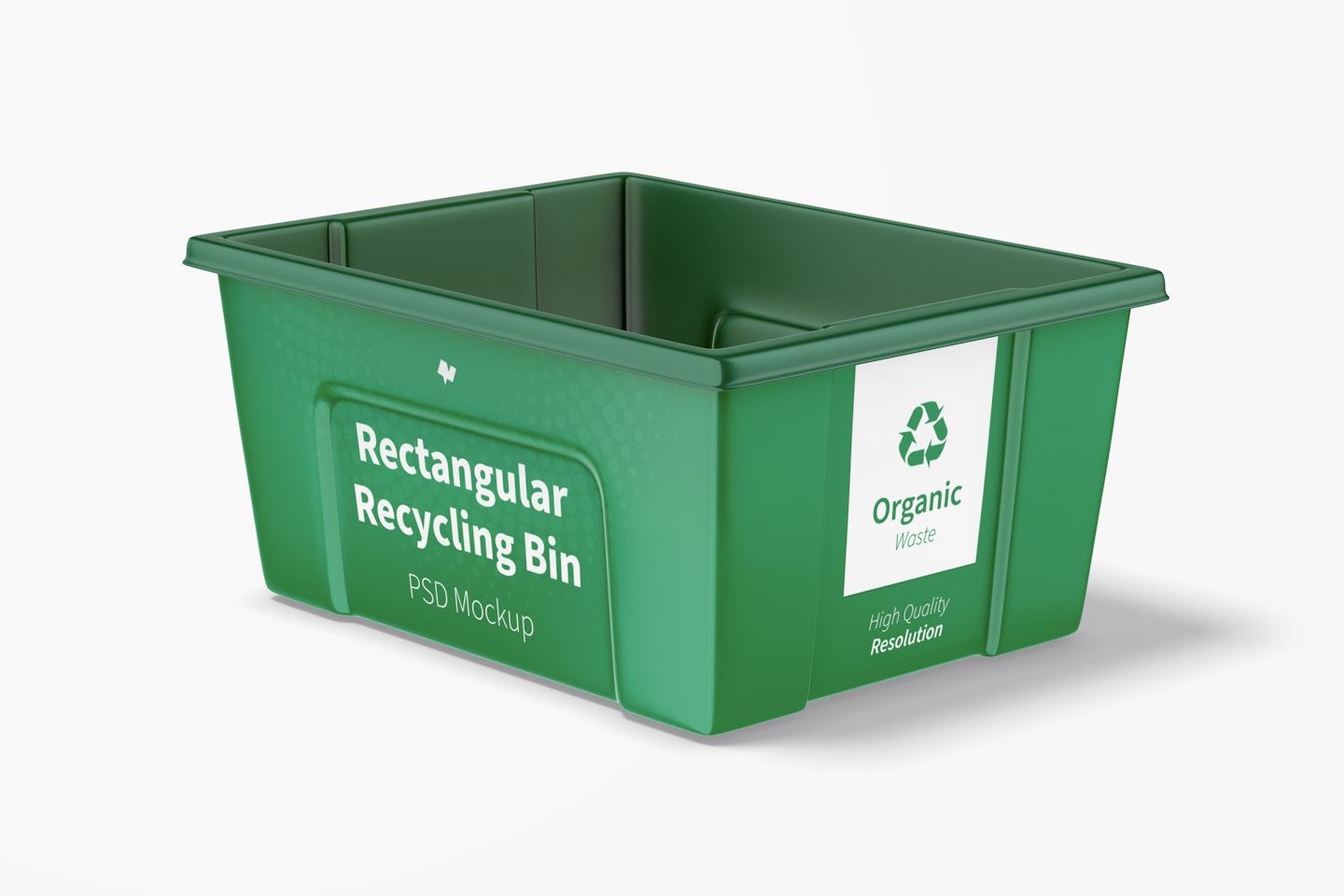 Rectangular Recycling Bin Mockup