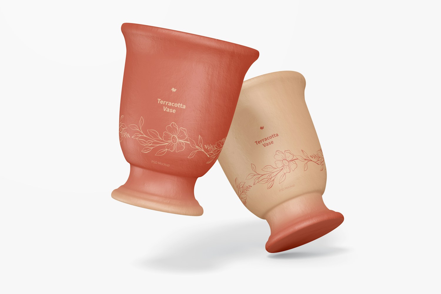 Terracotta Vases Mockup, Falling