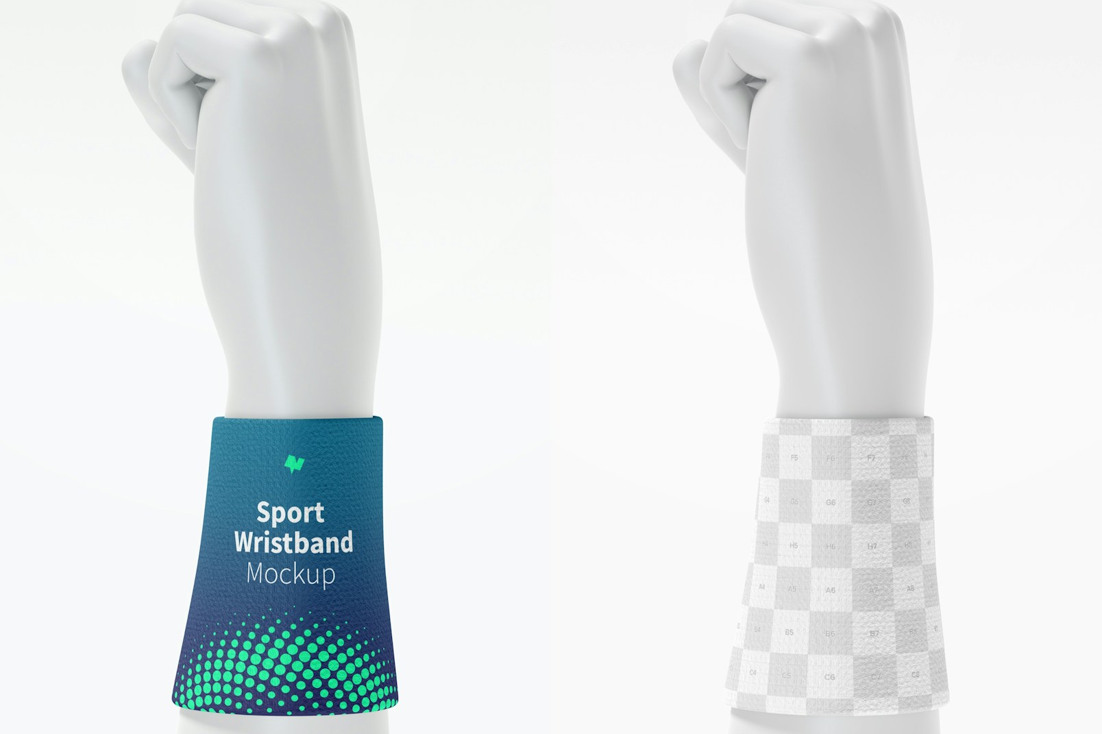 Sport Wristband with Hand Mockup