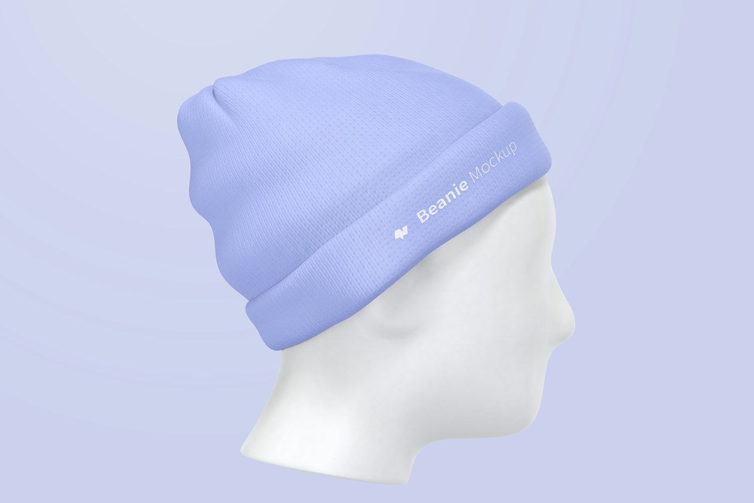 Beanie with Head Mockup, Left View
