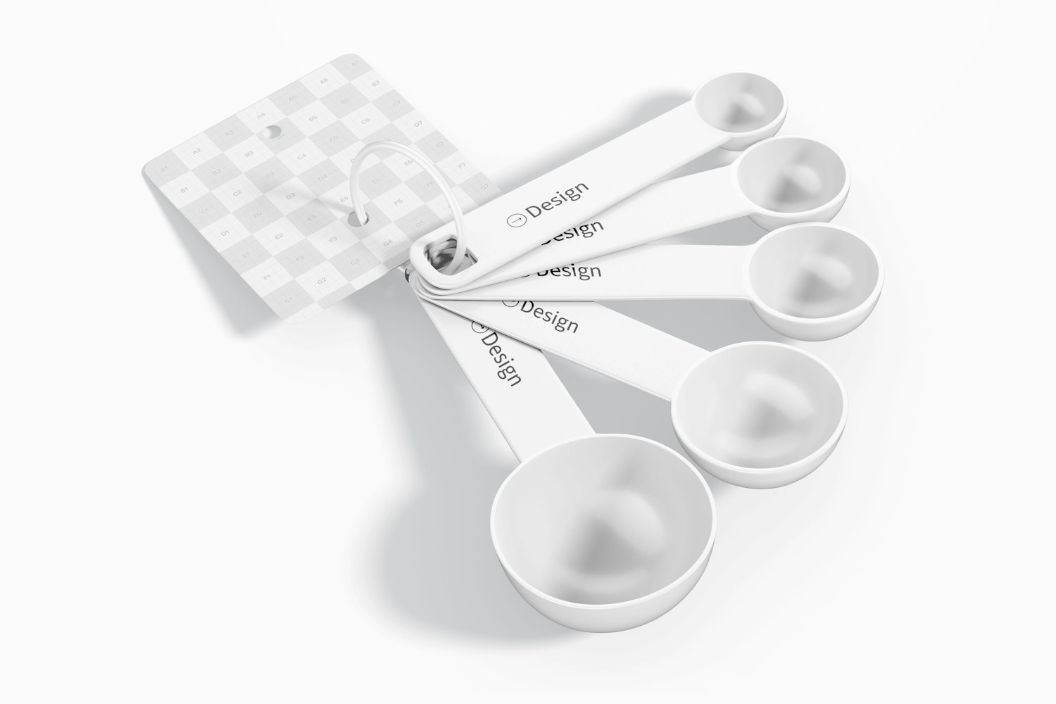Measuring Spoons Set Mockup, Opened Measuring Spoons Set Mockup, Opened