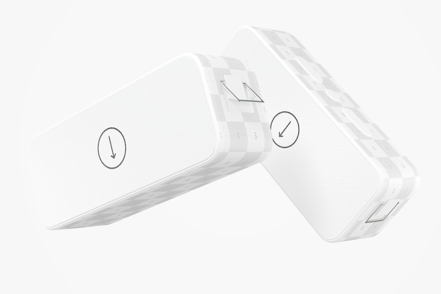 Bluetooth Speakers Mockup, Leaned Bluetooth Speakers Mockup, Leaned
