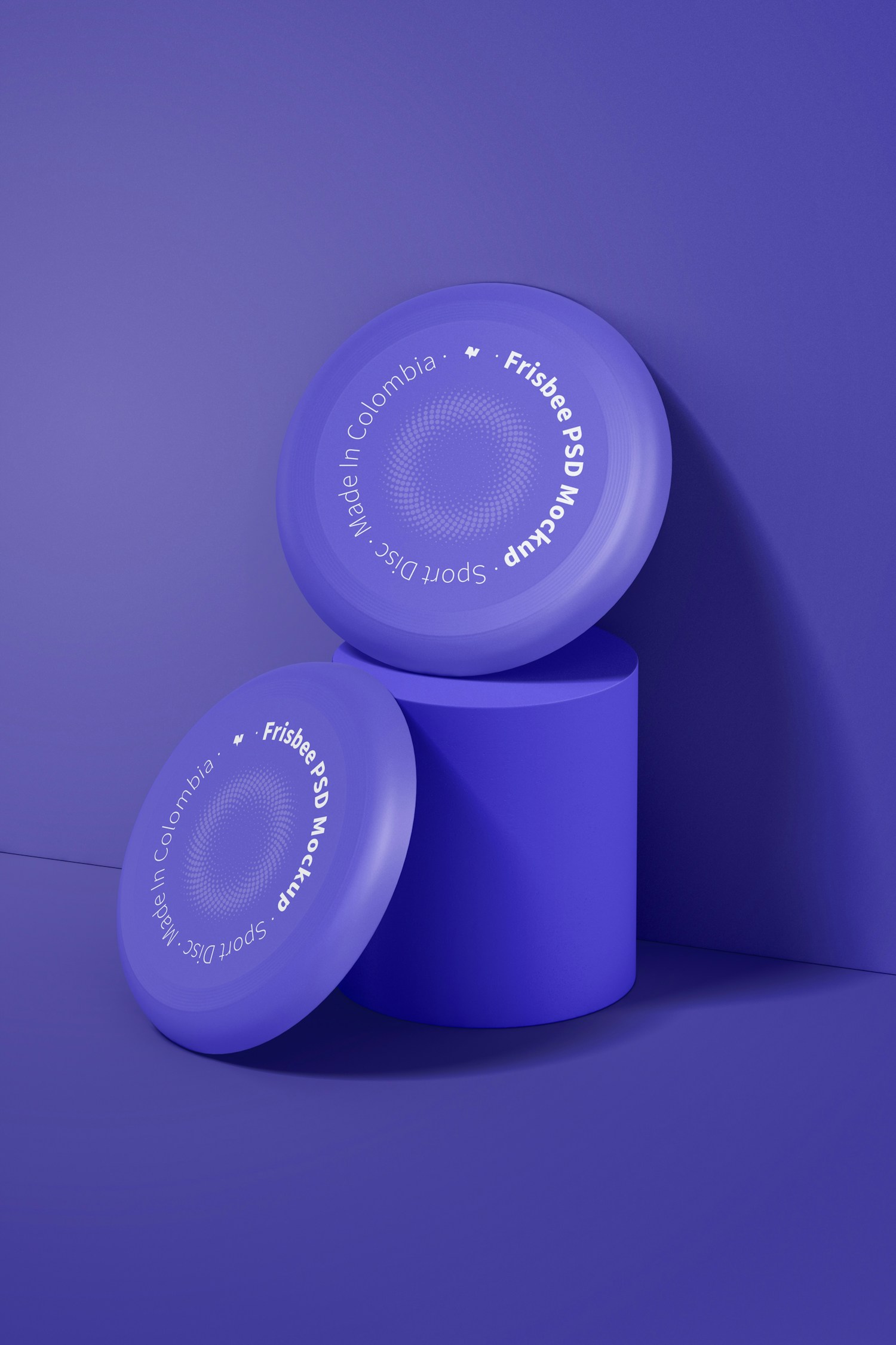 Frisbees Mockup, Leaned Frisbees Mockup, Leaned