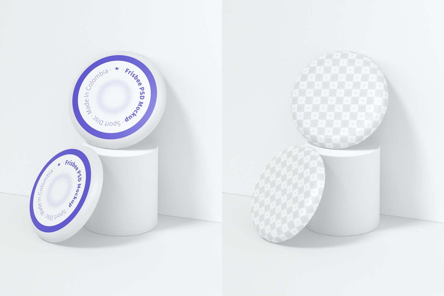 Frisbees Mockup, Leaned Frisbees Mockup, Leaned