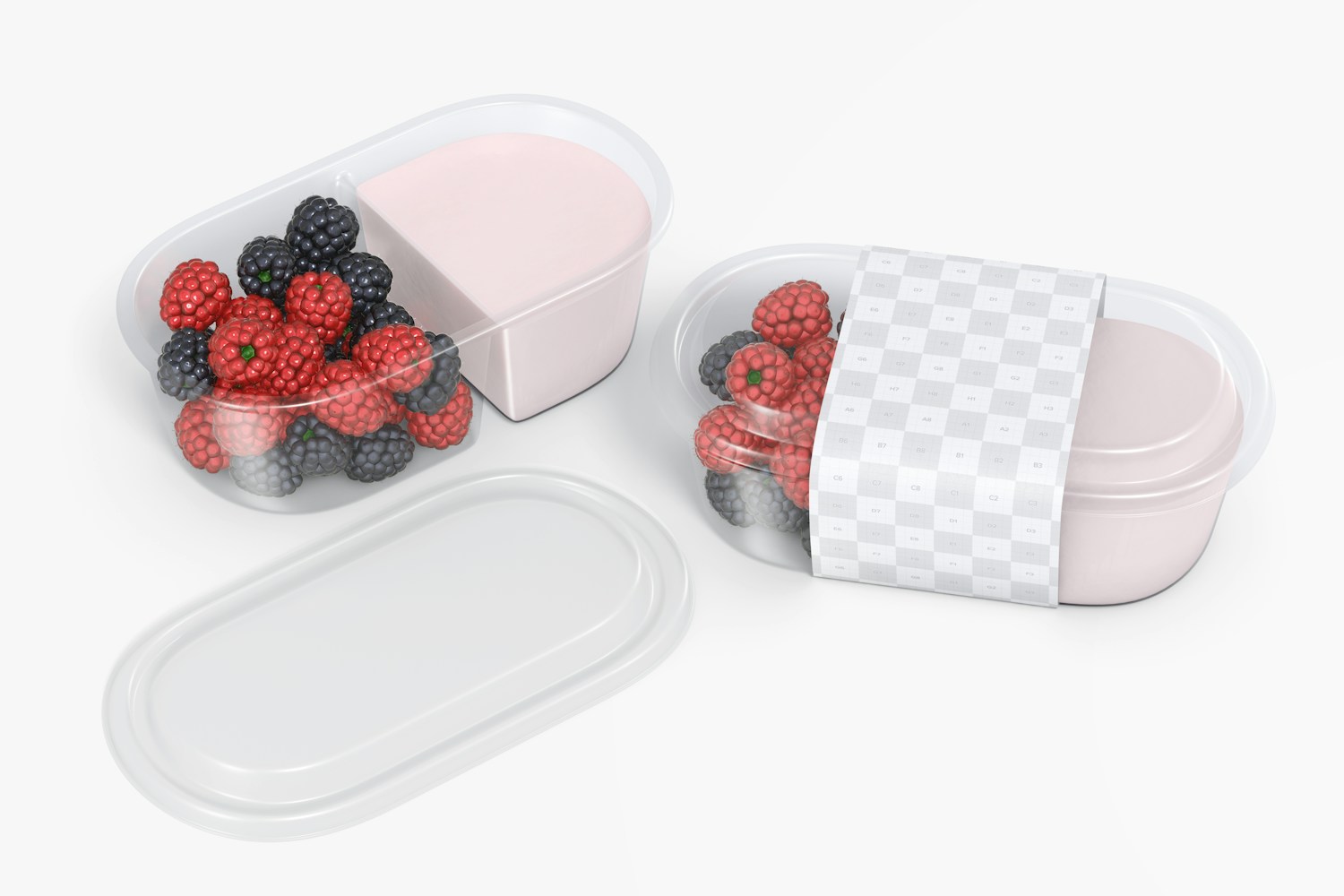 Two Compartment Snack Boxes Mockup, Perspective