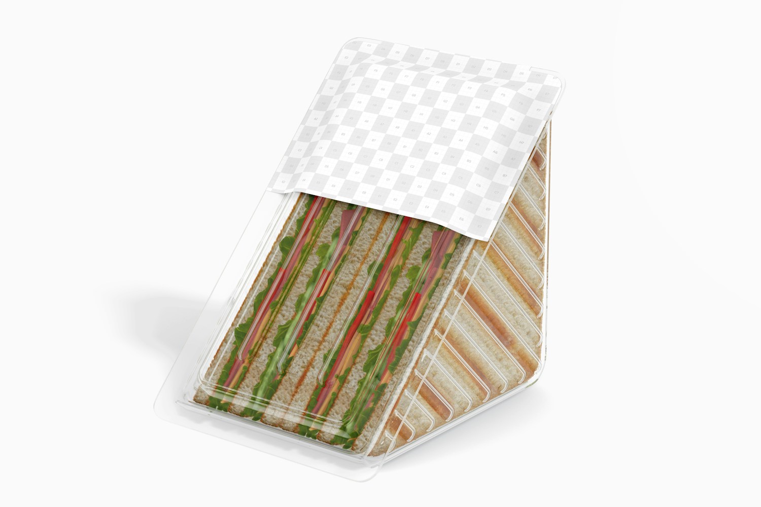 Plastic Sandwich Box Mockup, Side View