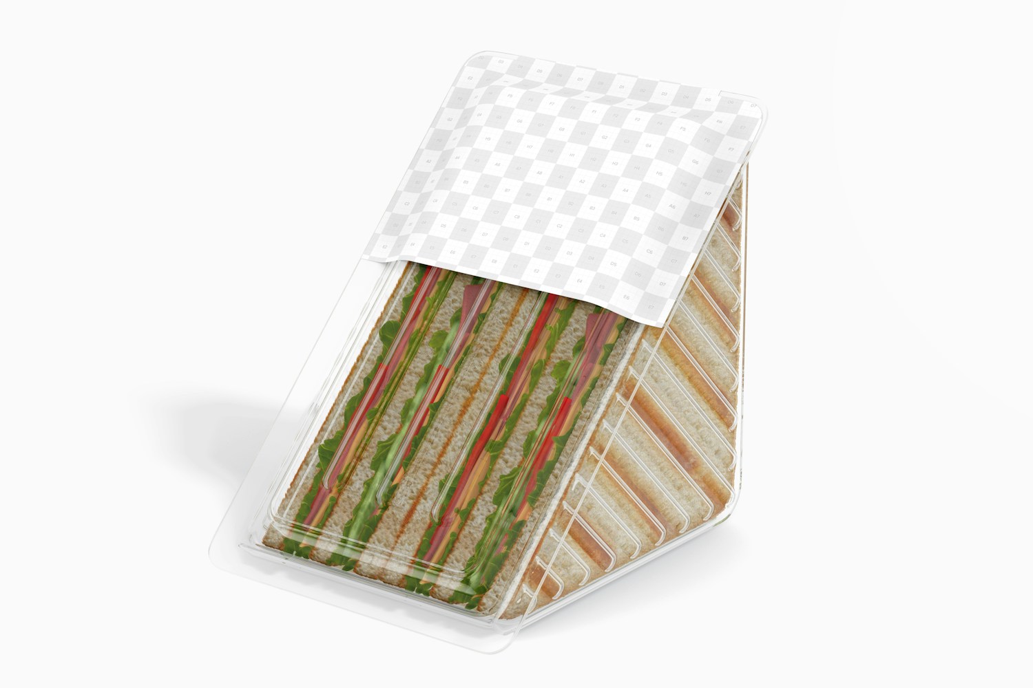 Plastic Sandwich Box Mockup, Side View Plastic Sandwich Box Mockup, Side View