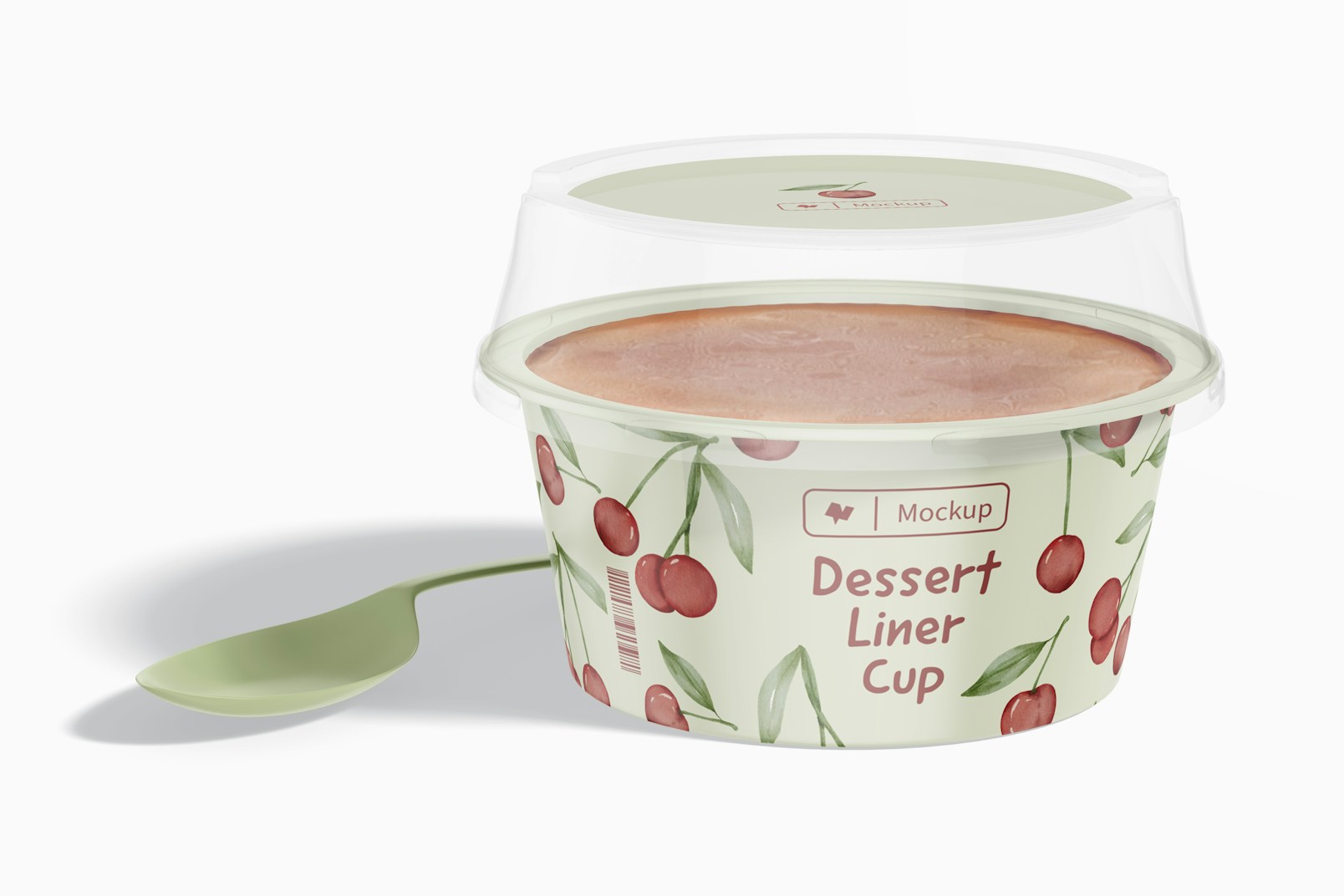Dessert Liner Cup with Lid Mockup