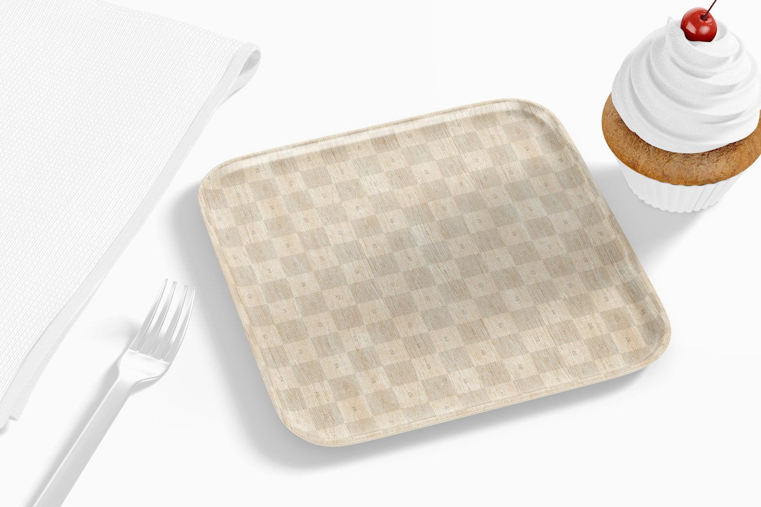 Square Dessert Plate Mockup Square Dessert Plate Mockup